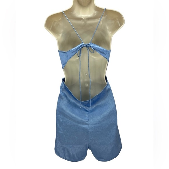 RAHI Sleeveless Spaghetti Strap Romper - Blue - size Large - Picture 2 of 7
